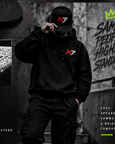 N7 black hoodie